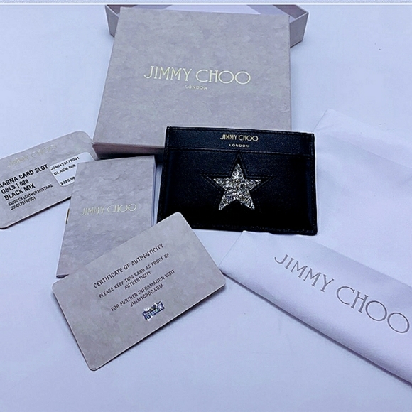 NWT Jimmy Choo black leather card holder $295.00 - Picture 2 of 9